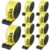 VEVOR Winch Straps, 4″ x 40′, 6000 lbs Load Capacity, 18000 lbs Break Strength, Truck Straps with Flat Hook, Flatbed Tie Downs Cargo Control for Trailers, Farms, Rescues, Tree Saver, Yellow (10 Pack)
