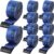 VEVOR Winch Straps, 4″ x 30′, 6000 lbs Load Capacity, 18000 lbs Breaking Strength, Truck Straps with Flat Hook, Flatbed Tie Downs Cargo Control for Trailers, Farms, Rescues, Tree Saver, Blue (10 Pack)