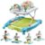 VEVOR 4-in-1 Baby Walker, Foldable Baby Activity Center with Wheels, 3 Adjustable Height, Music & Toys Tray, Learning-Seated   Walk-Behind   Rocker   Bouncer Toddler Walker for Boys Girls 6-24 Months